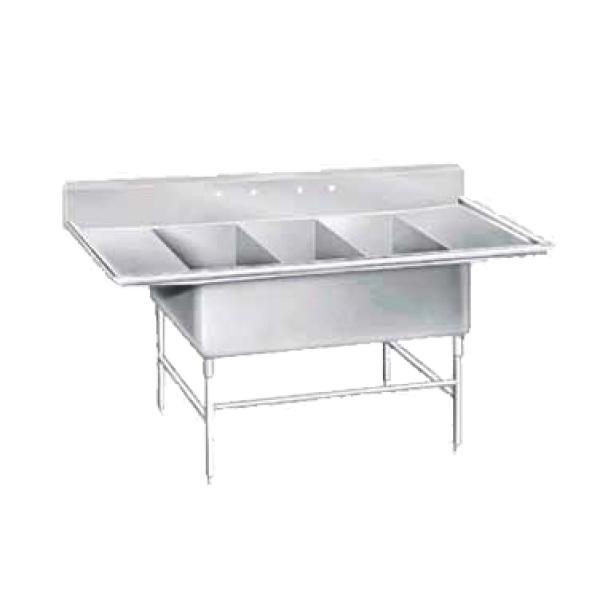 Advance Tabco K7 3 2030 24rl Three Compartment Sink W Left Right Drainboards 30 X20 14 D