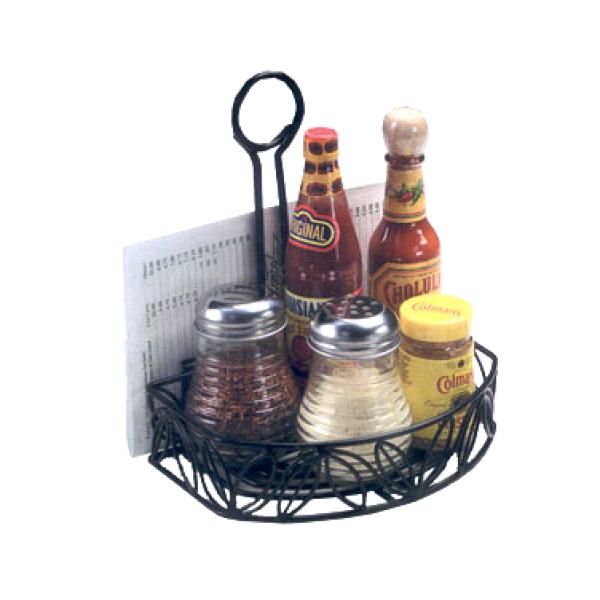 Wooden Table Caddy With Menu Holder Condiment Holders Catering Caddies 