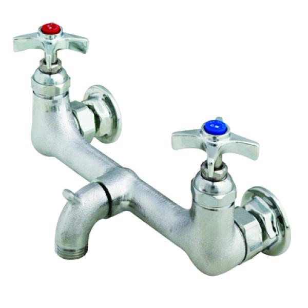 Service Sink Faucet Splash Mounted 8 Centers 4 Arm Handles