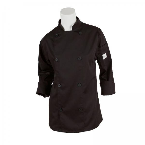 X-Small Mercer Culinary M61030BKXS Genesis Womens Chef Jacket with Traditional Buttons Black 