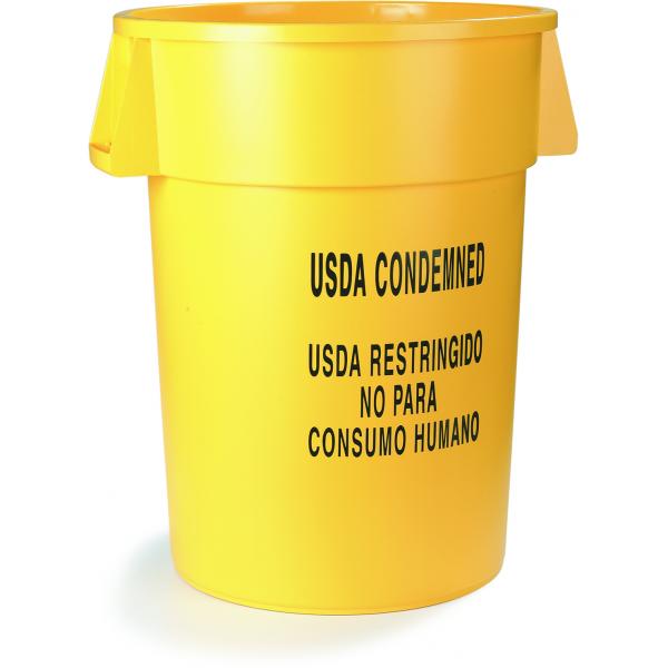 Carlisle 341032USD04 Bronco Waste Container, Yellow