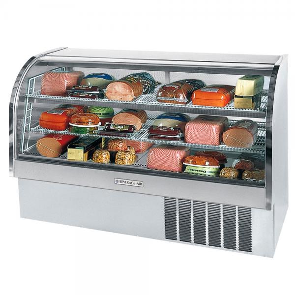 Beverage Air  73" Stainless Steel Curved Glass Refrigerated Deli Case - 13.4 Cu. Ft.