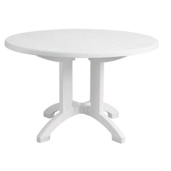 Aquaba Pedestal Table 48 Round, 48 Inch Round Folding Table With Umbrella Hole