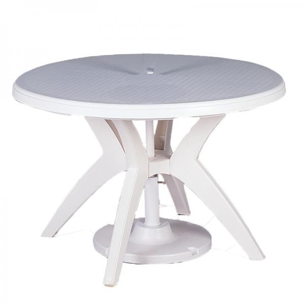 Ibiza Outdoor Table 46 Round With, Round Plastic Table With Umbrella Hole