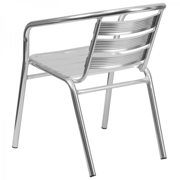 Commercial Quality Details about   Indoor-Outdoor Aluminum Restaurant Stack Chair w/ Wood Seat 