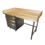 Advance Tabco Bakers Wood Top Work Tables With Drawers image