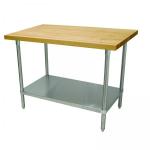 Advance Tabco Flat Wood Top Work Tables With Undershelf image
