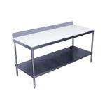 Advance Tabco Backsplash Poly Top Work Tables With Undershelf image