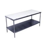 Advance Tabco Flat Poly Top Work Tables With Undershelf image