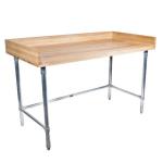 BK Resources Bakers Wood Top Work Tables With Open Base image