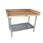 BK Resources Bakers Wood Top Work Tables With Undershelf image