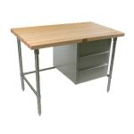 John Boos Flat Wood Top Work Tables With Drawers image