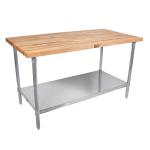 John Boos Flat Wood Top Work Tables With Undershelf image